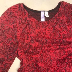 Francesca’s Red Pattern Skater Dress